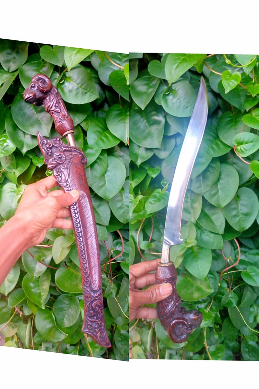 Golok en bois de Rasamala + lame acier Bearing de 27 cm